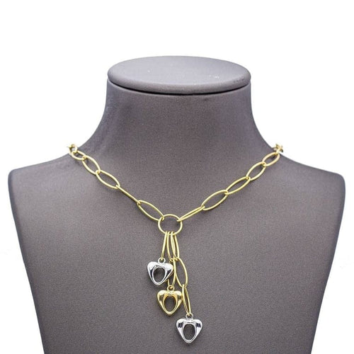 Collier Collier « Cœurs » en or jaune et or blanc 18 carats 58 Facettes D359655LF