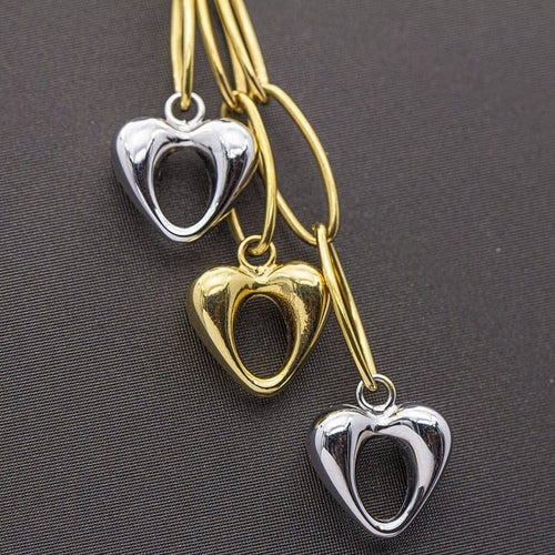 Collier Collier « Cœurs » en or jaune et or blanc 18 carats 58 Facettes D359655LF