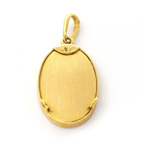 Pendentif Médaille Vierge de Montserrat en or jaune émaillé 58 Facettes D359723LF