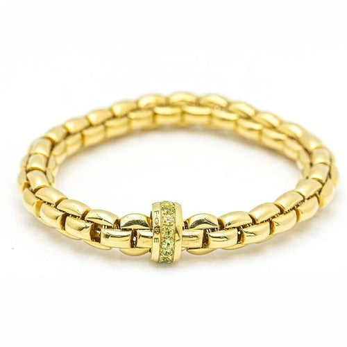 Bracelet Bracelet élastique en or jaune 18 carats et péridots 58 Facettes D359653LF