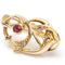 Boucles d'oreilles Boucles d'oreilles en or jaune 18 carats avec rubis et diamants 58 Facettes D359873JC