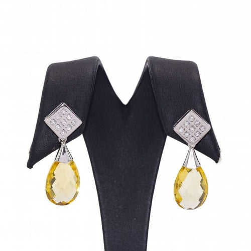 Boucles d'oreilles Briolé - Boucles d'oreilles en or 18 carats avec citrines et diamants 58 Facettes D360265JE