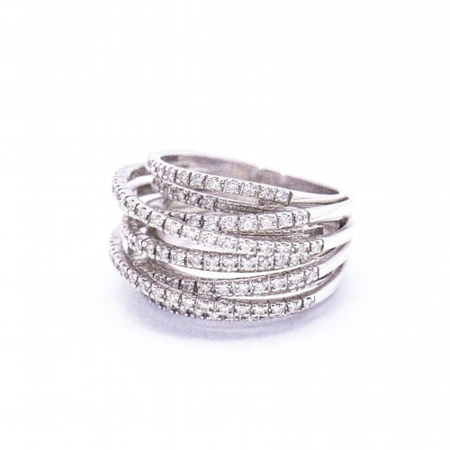 Bague 54 Salvini - Bague en or blanc 18 carats et diamants 58 Facettes D360368CS