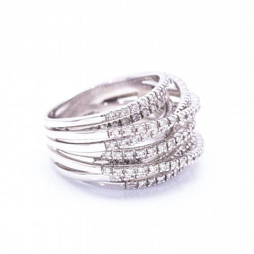 Bague 54 Salvini - Bague en or blanc 18 carats et diamants 58 Facettes D360368CS