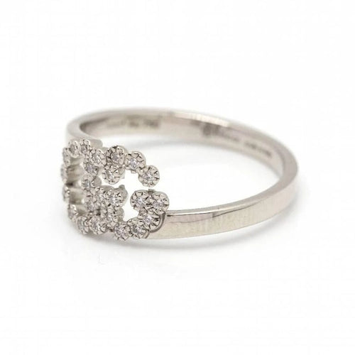 Bague 54 Gucci Running G - Bague en or blanc 18 carats et diamants 58 Facettes D360453FJ