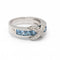 Bague 56 CENTOVENTUNO - Bague en or blanc 18 carats avec diamants et topazes bleues 58 Facettes D360500FJ