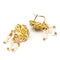 Boucles d'oreilles Keshi 1900 - Boucles d'oreilles Novecentismo en or jaune 18 carats, diamants et perles 58 Facettes D361018JC