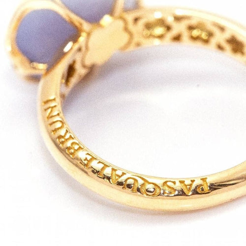 Bague 53 Pasquale Bruni Bon Ton - Bague en or rose 18 carats et calcédoine bleue 58 Facettes D361620UZ