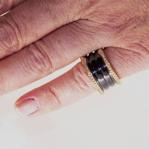 Bague 51 BVLGARI B.zero1 - Bague en or rose 18 carats et diamants 58 Facettes D361634UZ