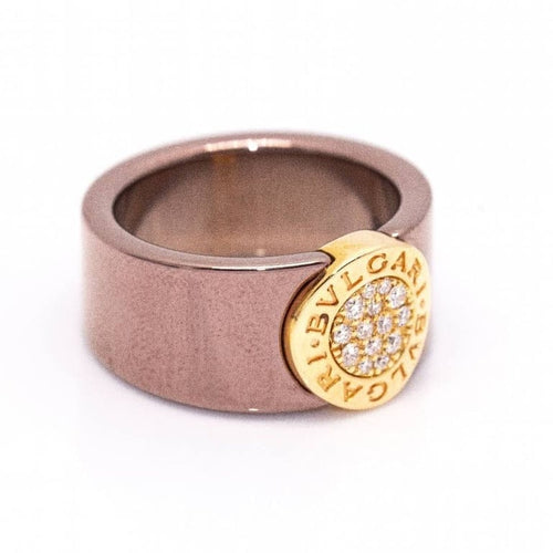 Bague 55 BVLGARI - Bague en or rose 18 ct avec diamants 58 Facettes D361636UZ