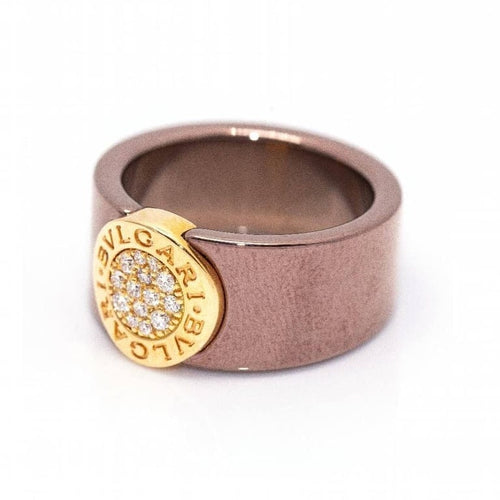 Bague 55 BVLGARI - Bague en or rose 18 ct avec diamants 58 Facettes D361636UZ