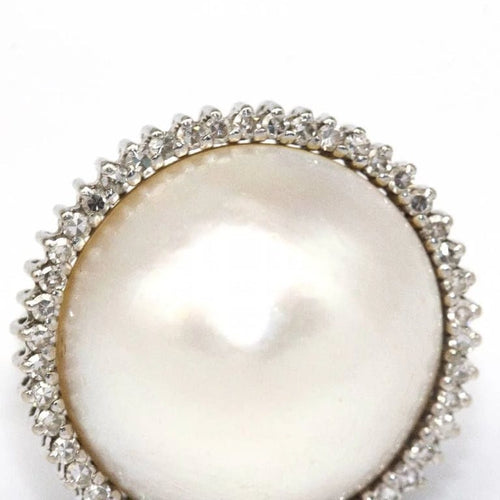 Bague 50.5 Bague perle naturelle en or blanc 18 carats et diamants 58 Facettes D362763RR