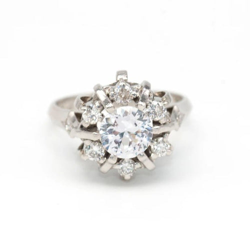 Bague 52.5 Bague en or blanc 18 carats avec diamants et béryl 58 Facettes D362790RR