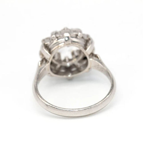 Bague 52.5 Bague en or blanc 18 carats avec diamants et béryl 58 Facettes D362790RR