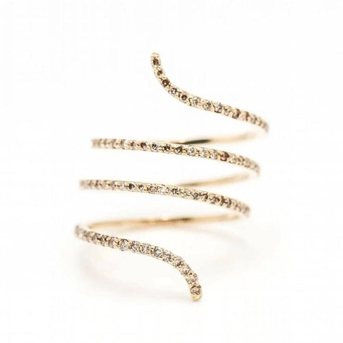 Bague 50 - 52 Bague spirale en or rose 18 carats et diamants 58 Facettes D363120CG