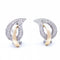 Boucles d'oreilles Boucles d'oreilles feuille bicolores en or rose et blanc 18 ct et diamants 58 Facettes N102864LF