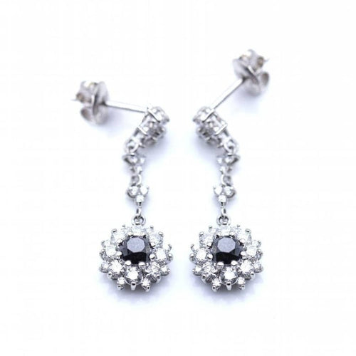Boucles d'oreilles Boucles d’oreilles pendantes - Or blanc 18 kt et diamants 58 Facettes N102862LF