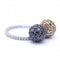 Bague 54 Bague bicolore - Bague en or jaune et blanc 18 ct et diamants 58 Facettes N102876LF
