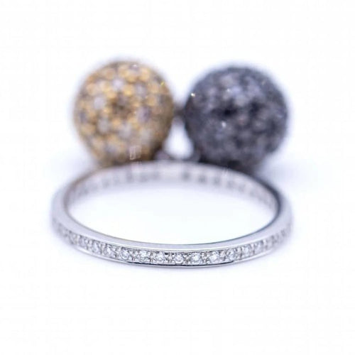 Bague 54 Bague bicolore - Bague en or jaune et blanc 18 ct et diamants 58 Facettes N102876LF