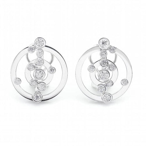 Boucles d'oreilles ADAGIO - Boucles d'oreilles en or blanc 18 ct et diamants 58 Facettes N102891