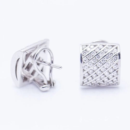 Boucles d'oreilles Boucles d’oreilles - Or blanc 18 ct et diamants taille brillant 1,92 ct 58 Facettes N102944EJ