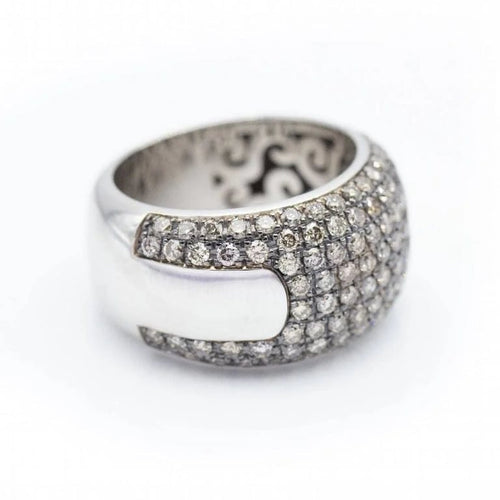 Bague 55 Rosse - Bague bicolore en or rose et or blanc 18 kt et diamants 58 Facettes N102895