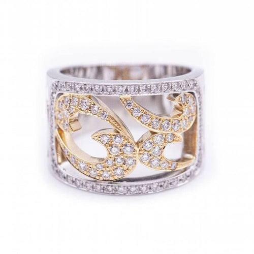 Bague 54 Bague bicolore - Bague en or blanc et or rose 18 ct et diamants 58 Facettes N102899