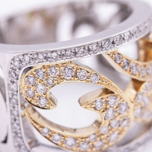 Bague 54 Bague bicolore - Bague en or blanc et or rose 18 ct et diamants 58 Facettes N102899