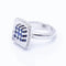 Bague 52 Bague carrée en or blanc 18 ct avec diamants et saphirs 58 Facettes N102919EJ