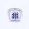 Bague 52 Bague carrée en or blanc 18 ct avec diamants et saphirs 58 Facettes N102919EJ