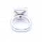Bague 52 Bague carrée en or blanc 18 ct avec diamants et saphirs 58 Facettes N102919EJ