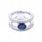 Bague 52 Bague en or blanc 18 ct avec saphir et diamants 58 Facettes N102924EJ