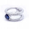 Bague 52 Bague en or blanc 18 ct avec saphir et diamants 58 Facettes N102924EJ