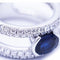 Bague 52 Bague en or blanc 18 ct avec saphir et diamants 58 Facettes N102924EJ