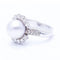 Bague 53 Bague en or blanc 18 ct avec perle de culture et diamants 58 Facettes N102930EJ
