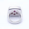 Bague 53 Bague unisexe carrée en or jaune 18 ct, diamants et rubis 58 Facettes N102920EJ