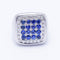 Bague 53 Bague unisexe en or blanc 18 kt avec diamants et saphirs 58 Facettes N102921EJ