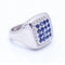 Bague 53 Bague unisexe en or blanc 18 kt avec diamants et saphirs 58 Facettes N102921EJ