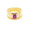 Bague 54 Bague en or jaune 18 ct avec rubis ovale et diamants 58 Facettes N102932EJ