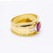 Bague 54 Bague en or jaune 18 ct avec rubis ovale et diamants 58 Facettes N102932EJ