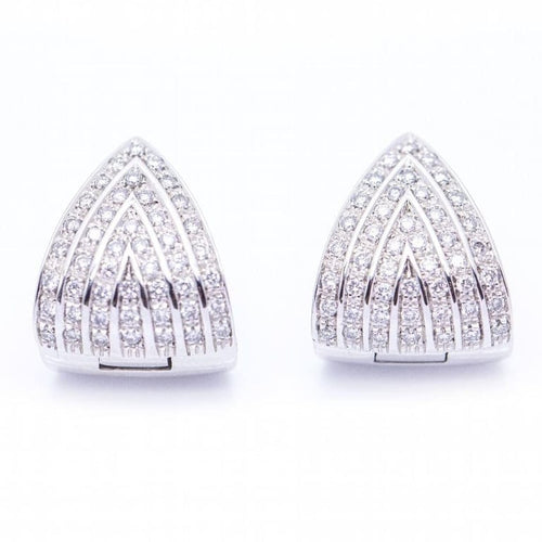 Boucles d'oreilles Boucles d’oreilles triangulaires en or blanc 18 ct et diamants 58 Facettes N102939EJ