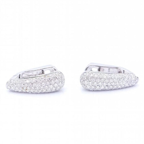 Boucles d'oreilles Boucles d'oreilles en or blanc 18 ct pavées de diamants 58 Facettes N102941EJ