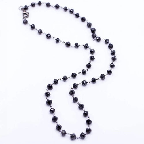 Collier Collier chapelet - Or blanc 18 ct et diamants noirs 58 Facettes D359131VN