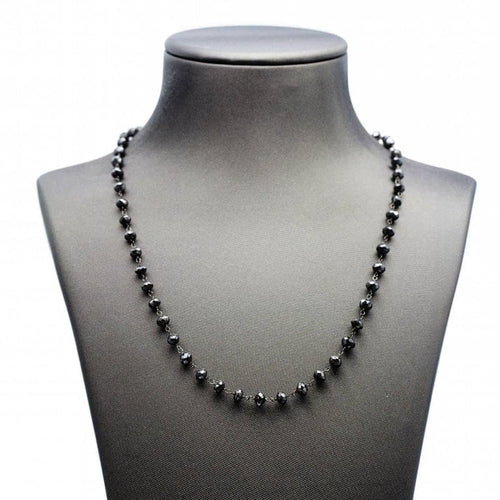 Collier Collier chapelet - Or blanc 18 ct et diamants noirs 58 Facettes D359131VN