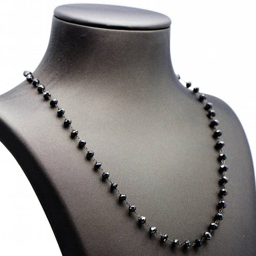 Collier Collier chapelet - Or blanc 18 ct et diamants noirs 58 Facettes D359131VN