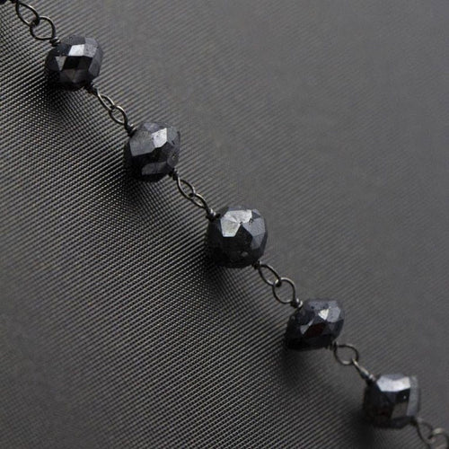 Collier Collier chapelet - Or blanc 18 ct et diamants noirs 58 Facettes D359131VN