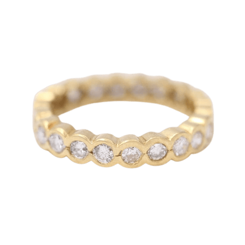 Bague 11.5 Bague alliance en or jaune 18 ct et diamants 58 Facettes D359539JC