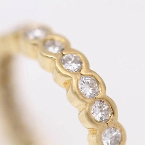 Bague 11.5 Bague alliance en or jaune 18 ct et diamants 58 Facettes D359539JC