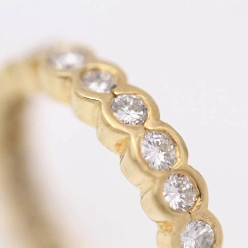 Bague 11.5 Bague alliance en or jaune 18 ct et diamants 58 Facettes D359539JC