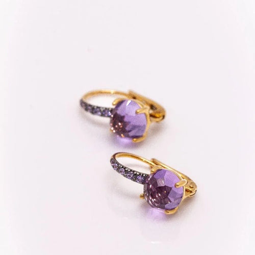Boucles d'oreilles MIMI Milano Happy - Boucles d'oreilles en or rose 18 ct, saphirs et améthyste 58 Facettes D363774UZ